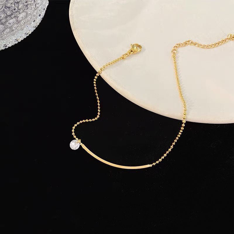 Elegant Titanium Steel Rhinestone Anklet Bracelet for Women | TB6445 | Perfect for Beach, Party & Everyday Wear