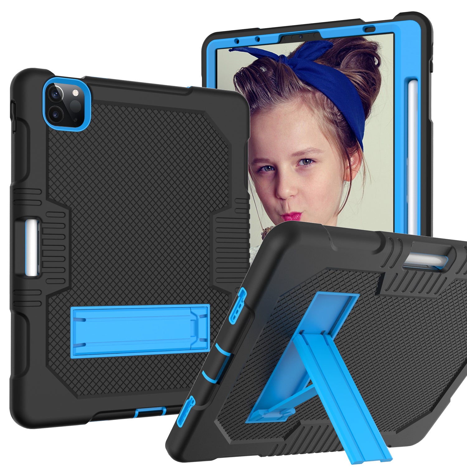 Shockproof Rugged iPad Case for iPad Air 4 & 11-inch iPad Pro (10.9 Inch) with Built-in Kickstand - Perfect for Outdoor Adventures, Work & Travel