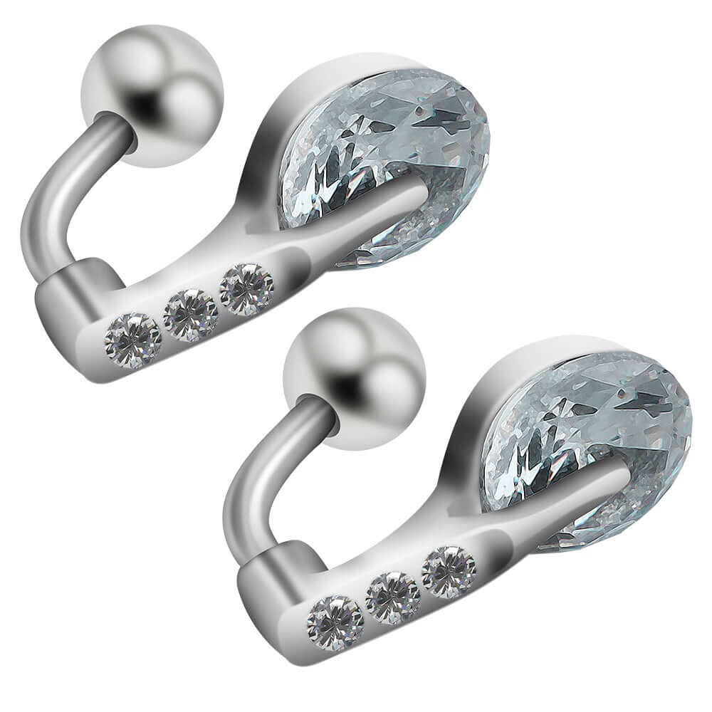 Snail Spiral Hinged Hoop Belly Button Rings - Surgical Steel Navel Piercing Jewelry for Women | QC488 | Perfect for Belly Dance, Beach Wear & Body Piercing Fashion