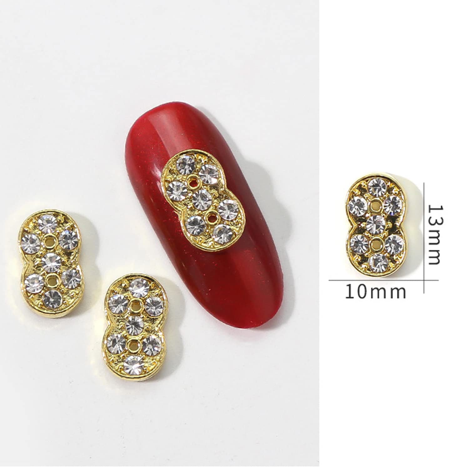 WOKOTO 30pcs Gold Number Nail Charms (0-9) - 3D Nail Art Decorations for Acrylic Nails, Alloy Nail Rhinestones & Gems - Perfect for DIY Manicures, Nail Salons, and Special Occasions
