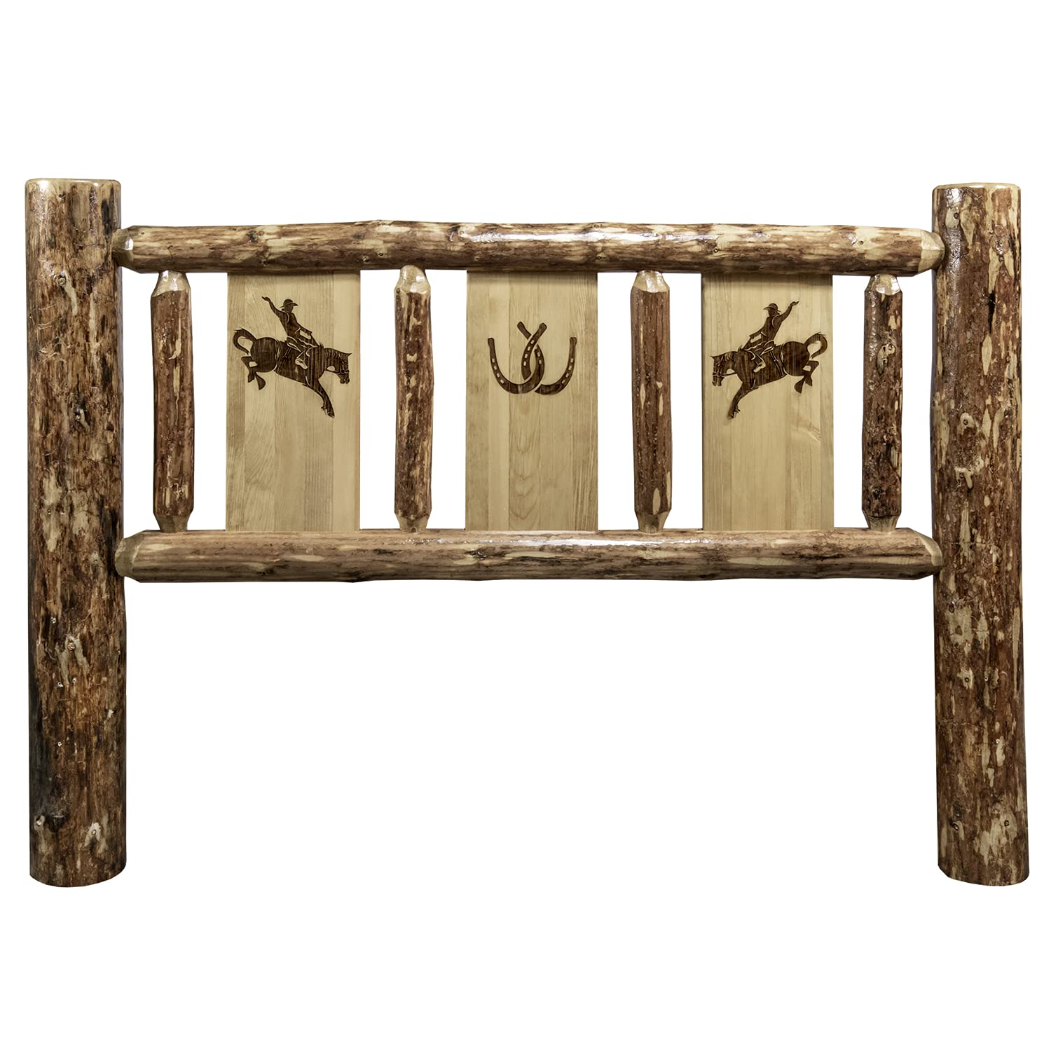 Montana Glacier Country Full Headboard - Stained & Lacquered Wood Bed Frame with Bronze Finish for Master Bedroom & Guest Room Decor