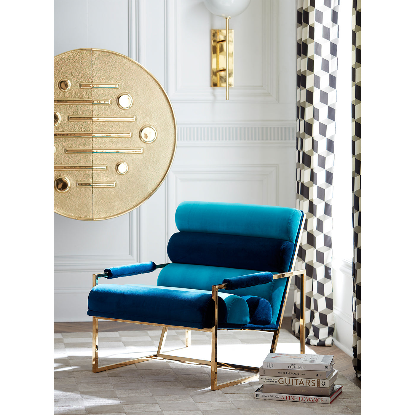 Channeled Goldfinger Lounge Chair - Modern Accent Chair for Living Room, Bedroom & Office - Comfortable Mid-Century Style Seating for Relaxing & Decor