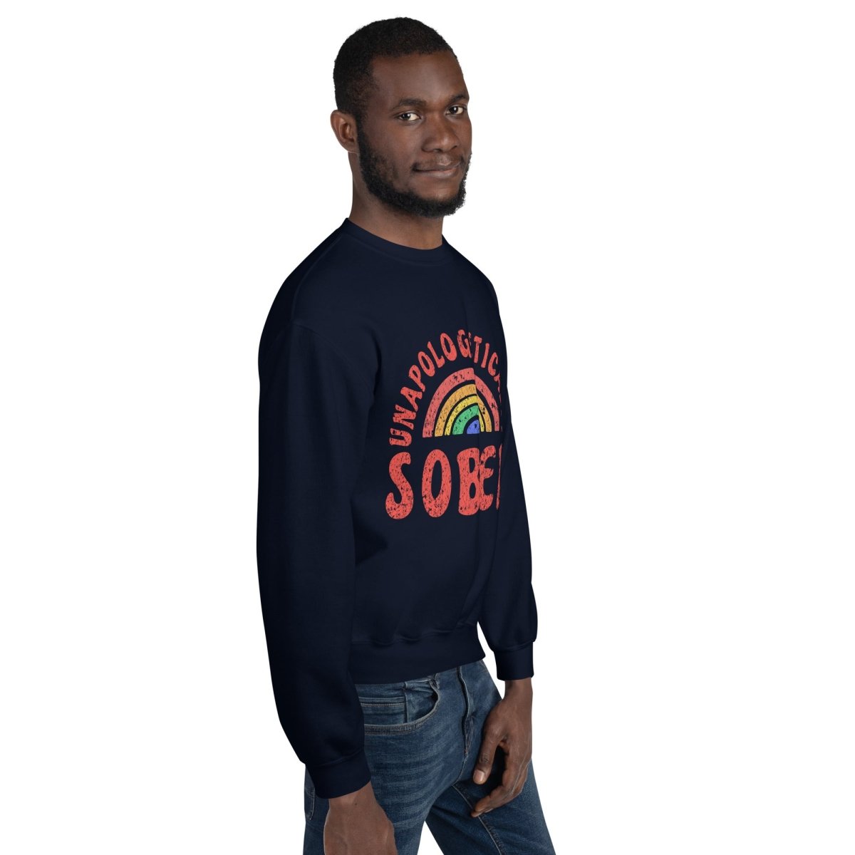 Unapologetically Sober Rainbow Pride Unisex Sweatshirt - LGBTQ+ Ally Apparel for Pride Month, Sobriety Celebration & Everyday Wear
