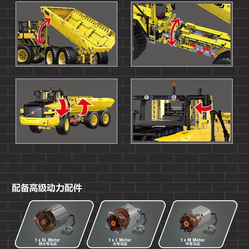 MOULD KING 17010 Custom RC Dump Truck Building Kit - 1888PCS Remote Control Construction Vehicle Model for Adults & Teens - Perfect for STEM Learning, DIY Projects & Construction Toy Collection