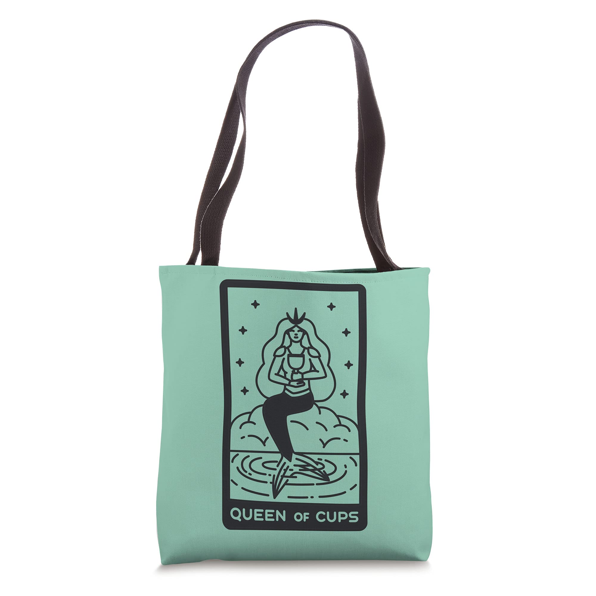 Queen of Cups Tarot Card Tote Bag - Spiritual Tarot Reader Tote for Women - Perfect for Tarot Readings, Yoga, and Everyday Use