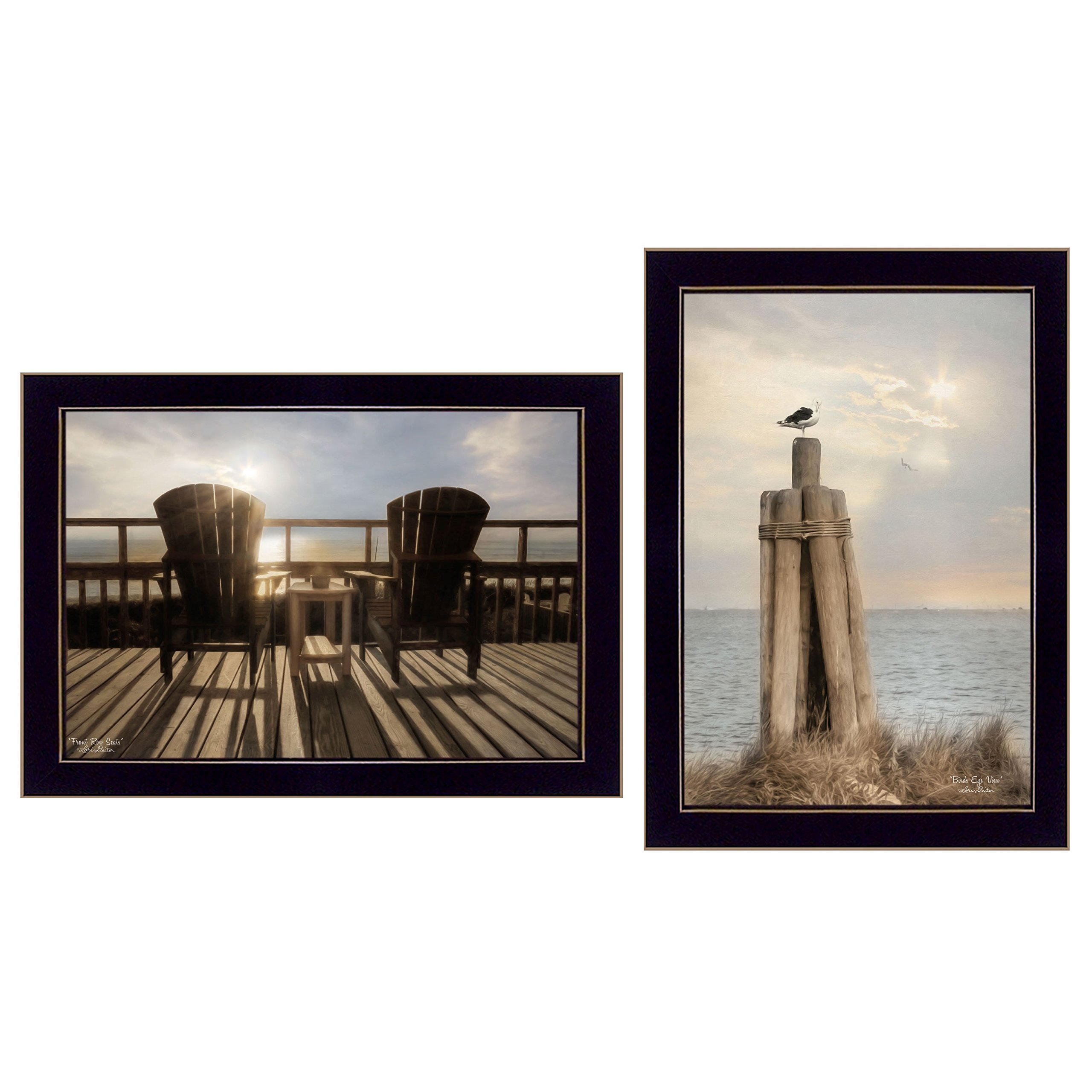 Lori Deiter 'By The Sea' Collection - Framed Coastal Wall Art Print with Black Frame - Ready to Hang - Perfect for Beach House, Living Room & Bedroom Decor