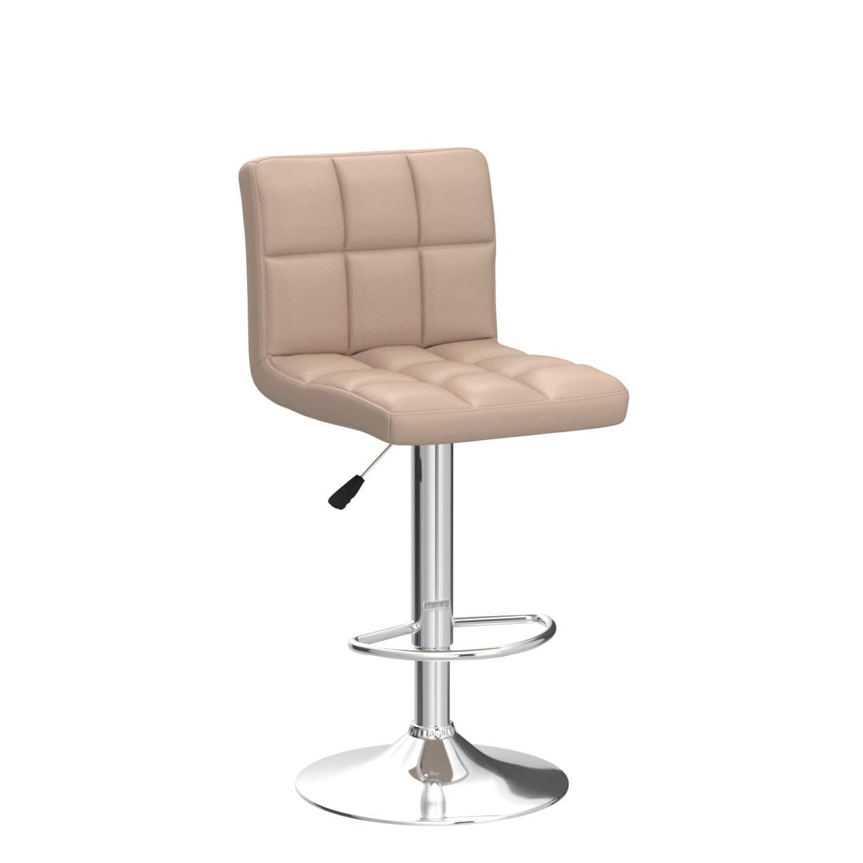 Modern PU Leather Adjustable Swivel Bar Stools with Back - Set of 2 Leopard Print Counter Stools in Khaki for Kitchen Island, Breakfast Bar & Home Decor