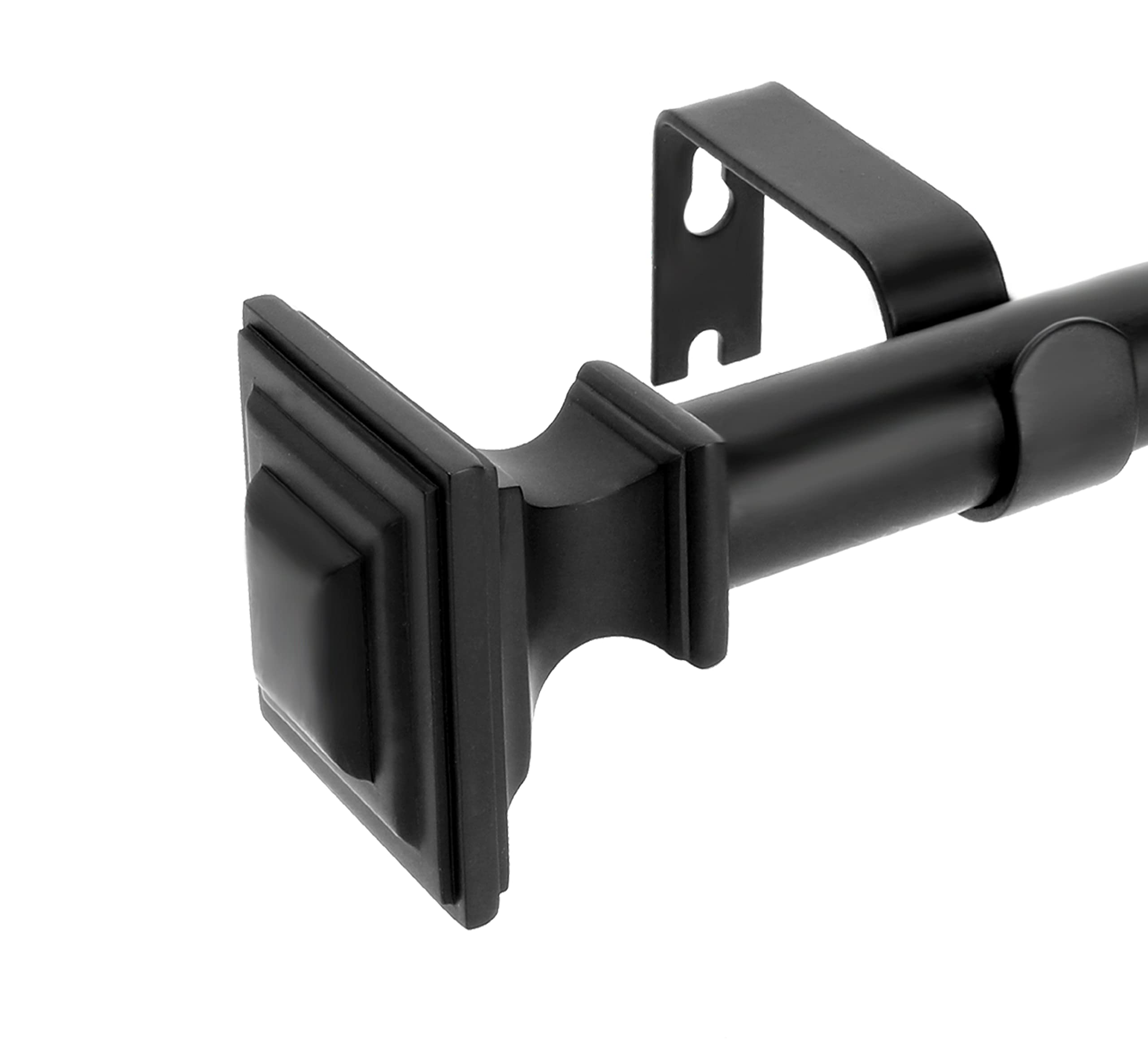 48-84 Inch Black Window Curtain Rods (4-7 Feet) - 3/4