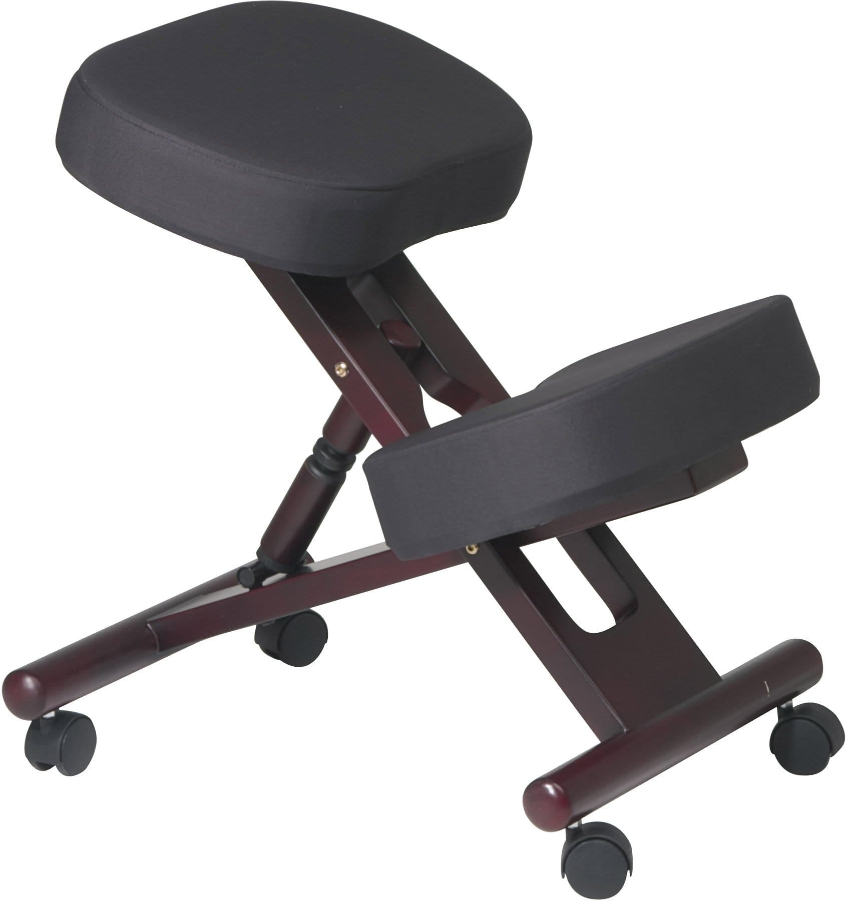 Office Star Work Smart Wood Finish Kneeling Chair [KCW778] - Ergonomic Posture Support for Home & Office Workspaces