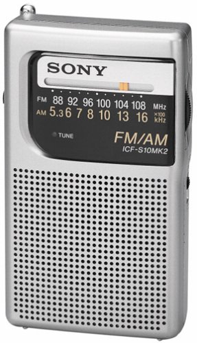 Sony ICF-S10MK2 Portable AM/FM Pocket Radio with Clear Sound - Silver | Compact Travel, Emergency, Outdoor & Home Use