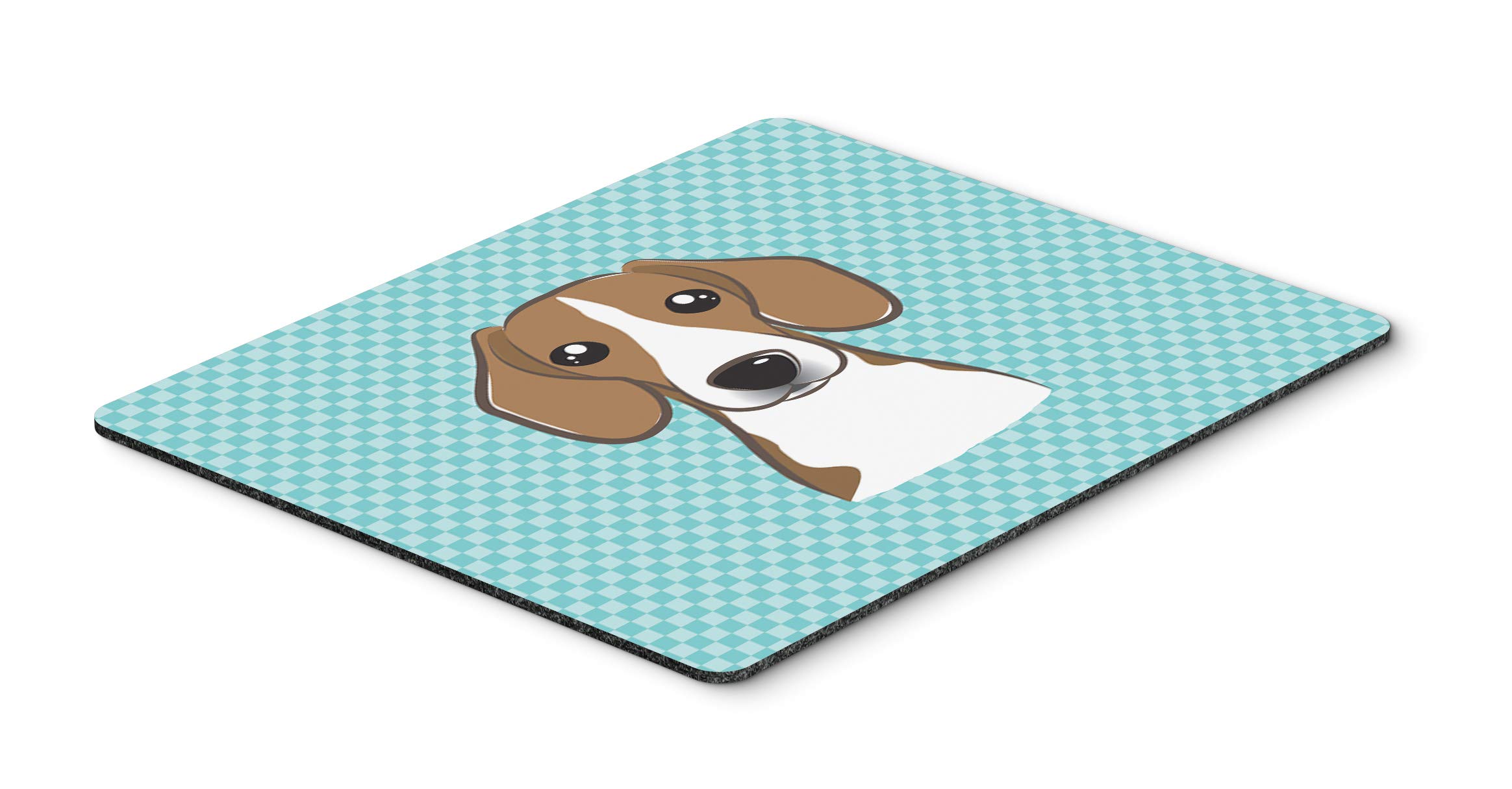 Blue Checkerboard Beagle Mouse Pad & Hot Pad - Washable Large Mouse Mat for Home Office, Gaming, Computer & Laptop Use - Perfect Desk Accessory for Work & Play