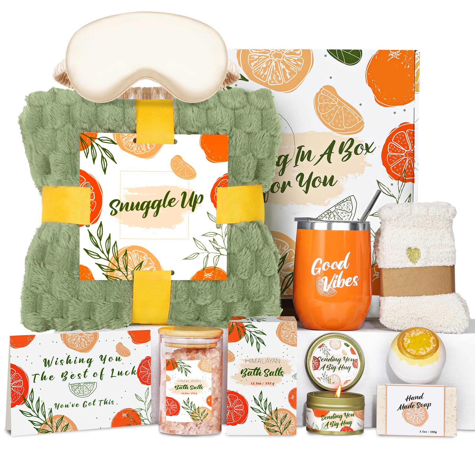 Self Care Gift Basket for Women - Spa Relaxation Set with Insulated Tumbler & Cozy Blanket - Sympathy, Get Well Soon, Birthday, Thinking of You Gifts - Perfect for Recovery, Comfort & Special Occasions