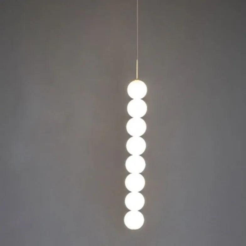 Modern White Pearl String Pendant Light - Elegant Ceiling Fixture for Living Room, Bedroom, and Dining Room Decor