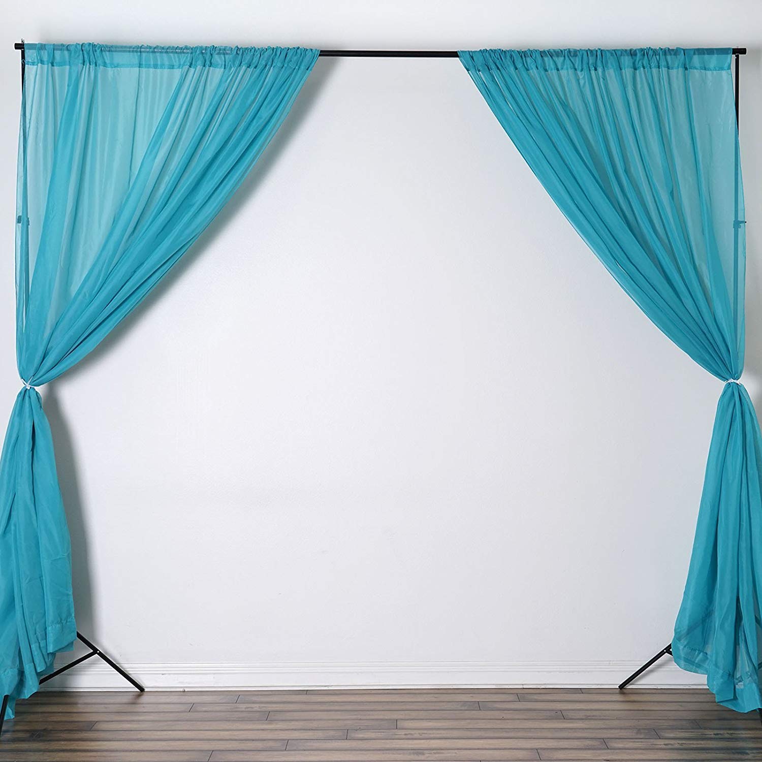 IFR Chiffon Drapes Panels for Wedding Decorations - 58x120 Inch Turquoise Sheer Curtains for Backdrop, Stage Draping & Party Decor | Elegant Event Decor for Weddings, Baby Showers & Photo Booths