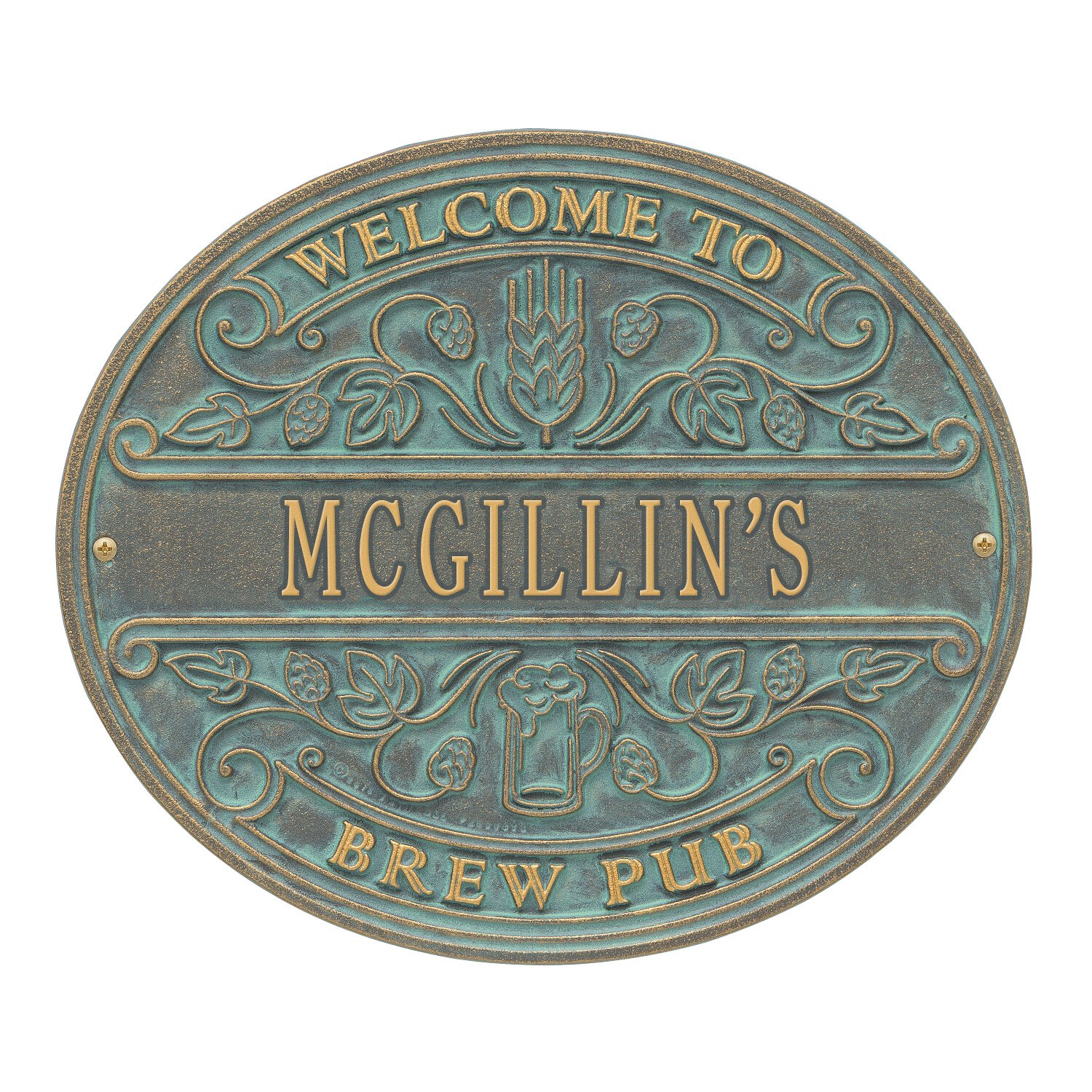 Custom Brew Pub Welcome Plaque - 13”W x 11”H Personalized Wooden Sign for Home Bar, Man Cave & Brewery Decor - Perfect for Pubs, Taverns & Beer Lovers