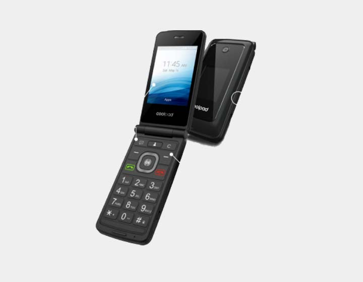 Coolpad Snap Flip 3312ACS Unlocked GSM Phone - 4GB Storage & 512MB RAM - Black | Compact Flip Phone for Seniors, Travel & Emergency Use