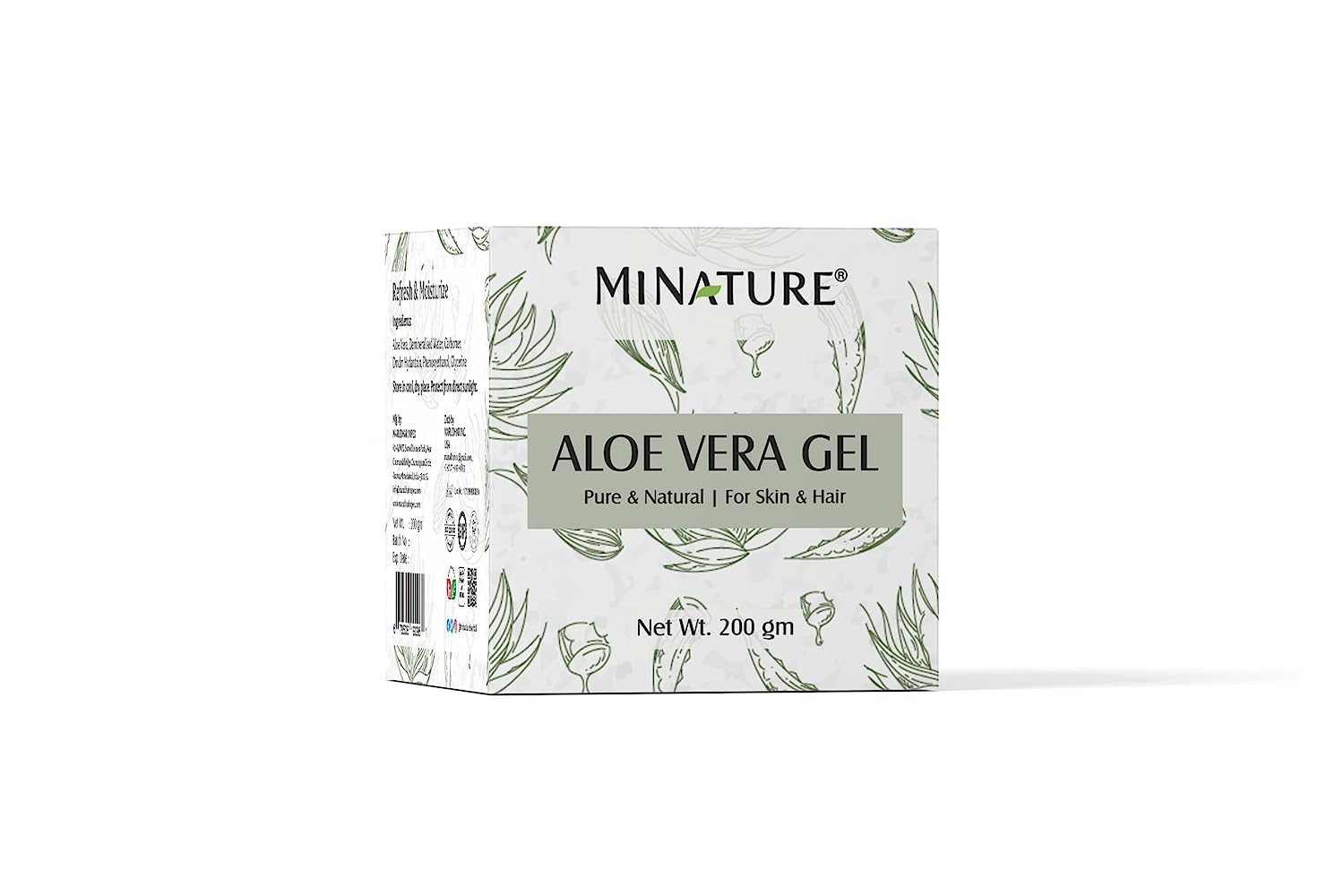 Sheltr Aloe Vera Gel 200gm - Hydrating & Moisturizing Gel for Skin & Hair Care - Soothes Sunburn, Dry Skin & Frizzy Hair - Perfect for After Sun Care & Daily Beauty Routine