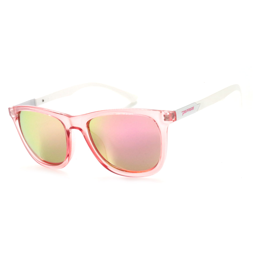 Crystal Pink w/ Matte White Temple w/ Pink Mirror Polarized