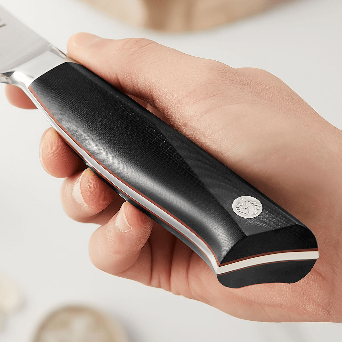 Premium Stallion Santoku Knife 7 Inch - Japanese High Carbon Stainless Steel Chef's Knife - Razor Sharp Blade for Slicing, Dicing & Mincing - Perfect for Home Kitchen & Professional Cooking