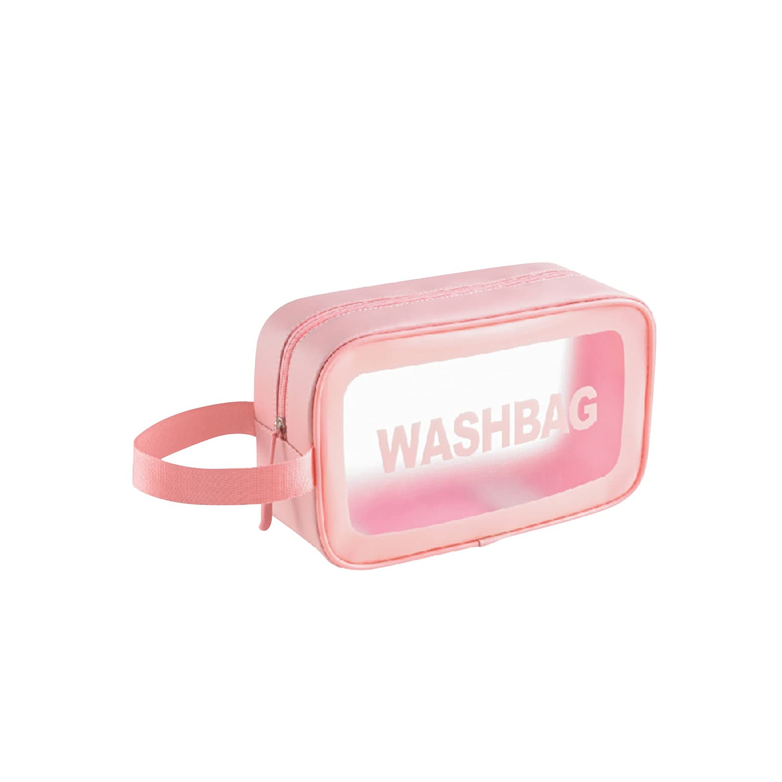 1-Pack Clear Waterproof Makeup Bag with Zipper - Transparent Vinyl Cosmetic Organizer for Travel, Toiletries & Pencils - Portable Plastic Pouch for Women (Pink, Small) - Perfect for Gym, Beach & Daily Essentials Storage