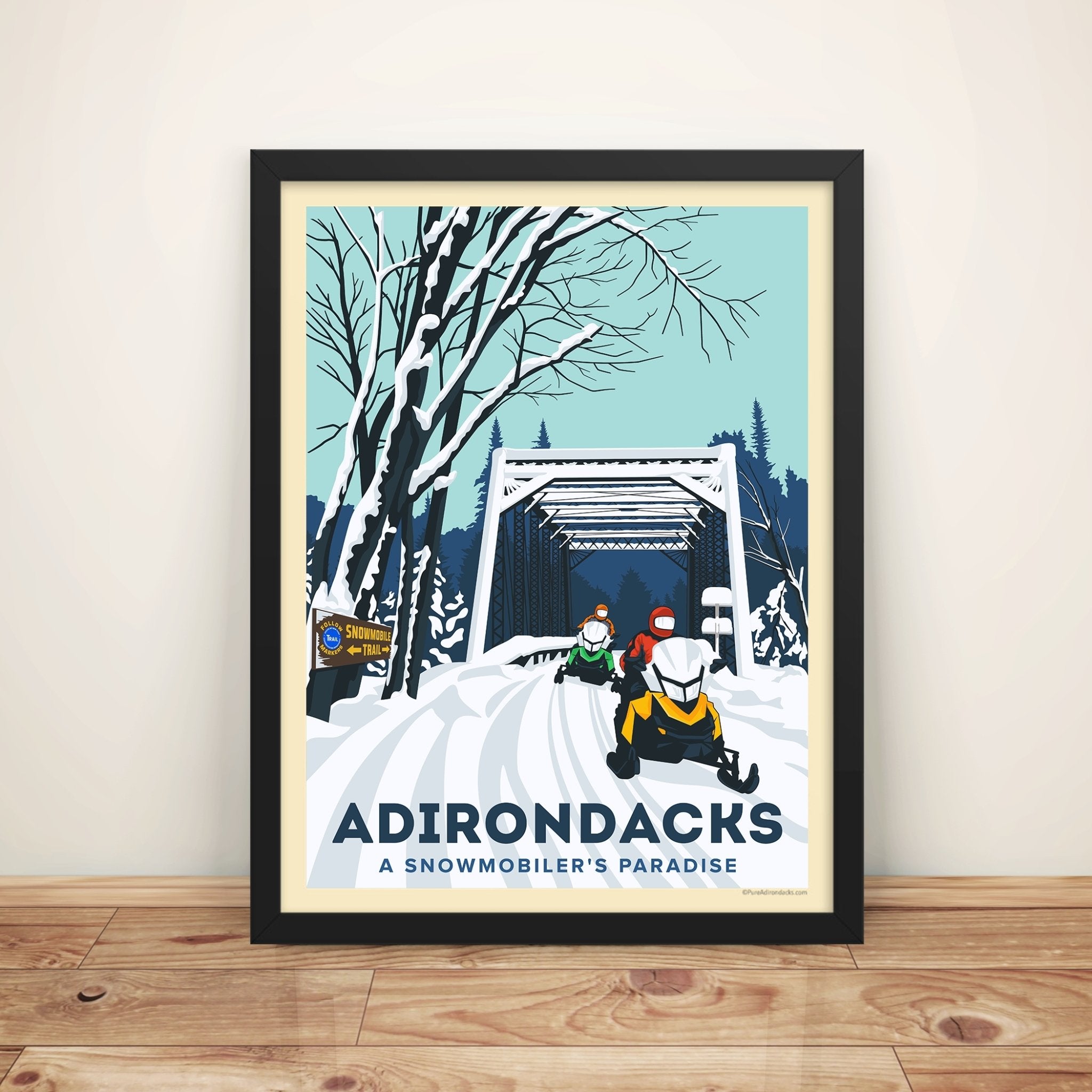 Snowmobiler's Paradise Poster - Premium Wall Art Decor for Winter Sports Enthusiasts - Perfect for Home, Office & Cabin Decor