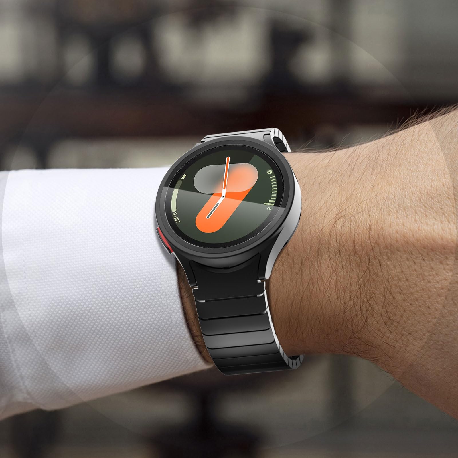 Fullife Compatible with Samsung Galaxy Watch 6 Classic Band 47mm, Galaxy Watch 5 Pro/6/5/4 & Watch 4 Classic Stainless Steel Metal Strap with Magnetic Clasp - No Gap Design for Men, Perfect for Workout, Office & Daily Wear