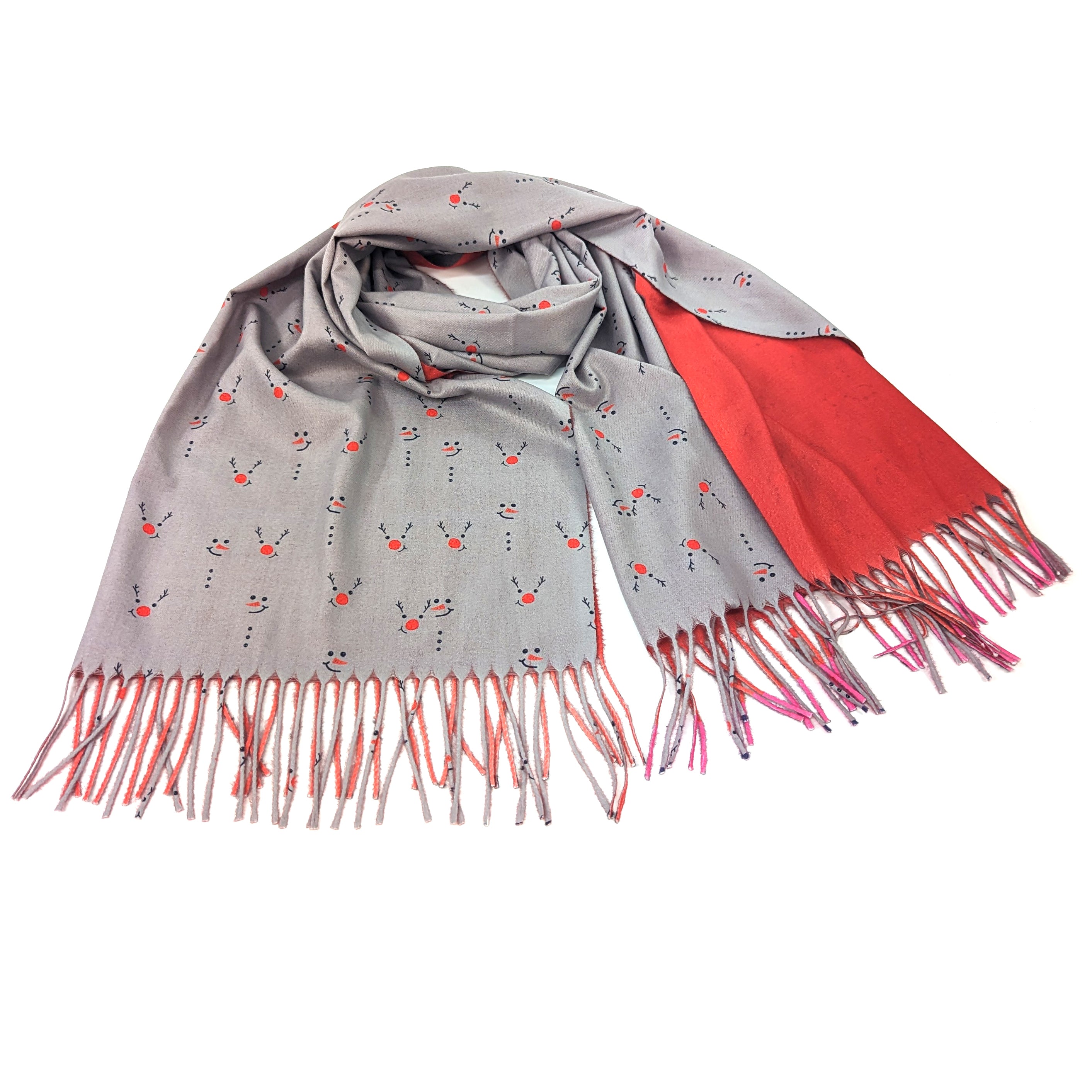 Christmas Noses Pashmina Style Scarf - Exclusive Holiday Design | Soft Winter Shawl for Women | Perfect for Christmas Parties & Gift Giving