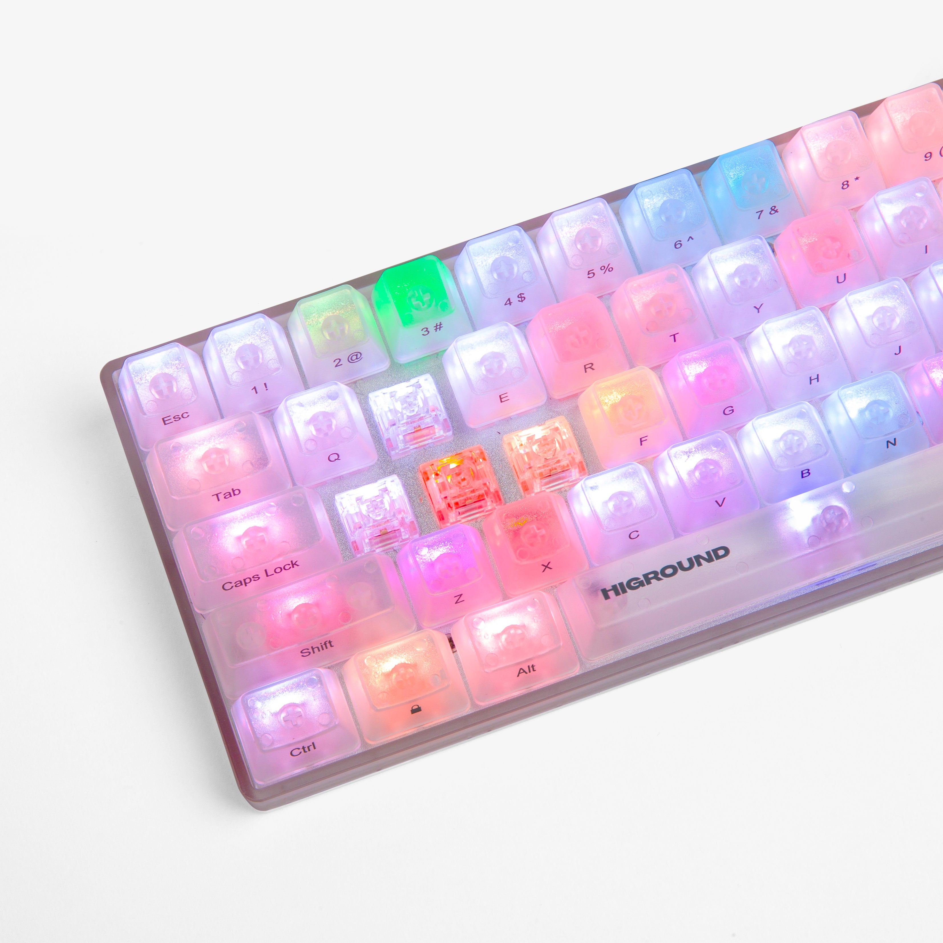 PRIX x Higround Silent Crystal Mechanical Keyboard - Ultra Quiet Gaming & Office Keyboard with RGB Backlight - Perfect for Esports, Typing & Work from Home