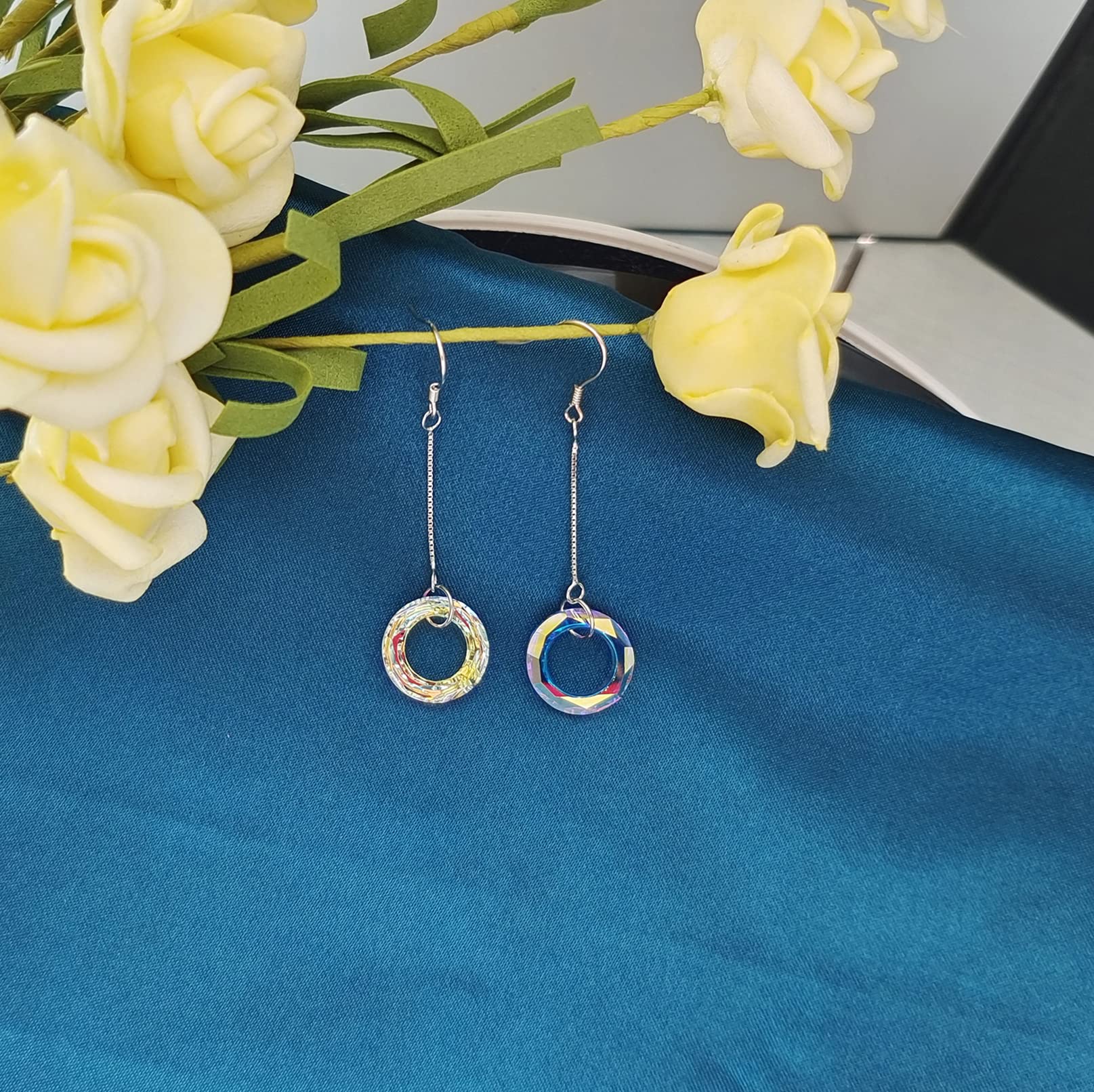 Austria Crystal Dangle Earrings for Women - Hypoallergenic Long Drop Earrings, Mother's Day Birthday Anniversary Jewelry Gift - Perfect for Weddings, Parties & Special Occasions