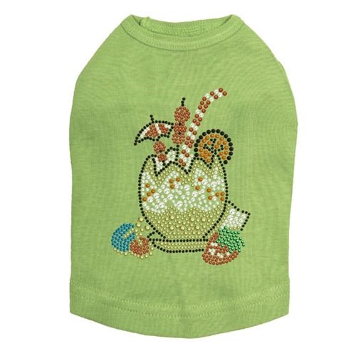 Tropical Coconut Print Rhinestone Tank Top for Women - Summer Beach Party, Cocktail Dress, Casual Wear - Multiple Colors Available