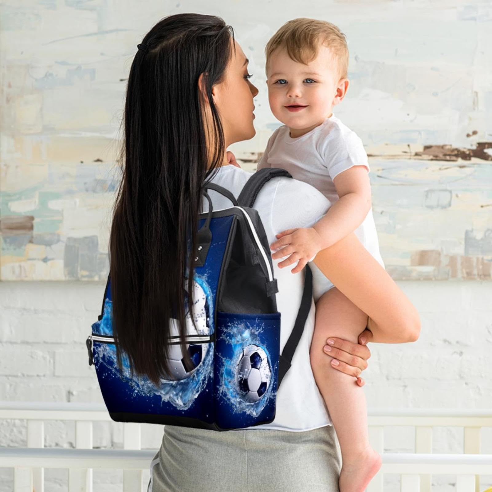 Best Travel Backpack for Women & Men - Lightweight Durable Blue Ocean Design - Perfect for Hiking, Camping & Football Games