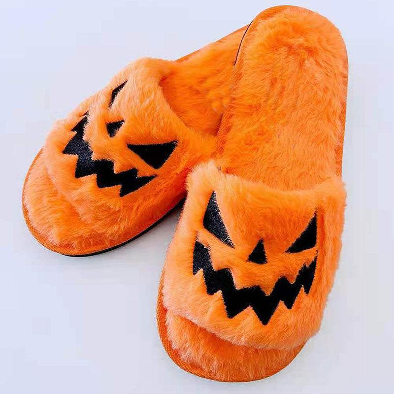 Spooky Snuggles Halloween Slippers - Cozy Ghost & Pumpkin Design Fuzzy House Shoes for Women & Men - Perfect for Halloween Parties, Trick or Treating & Festive Home Comfort