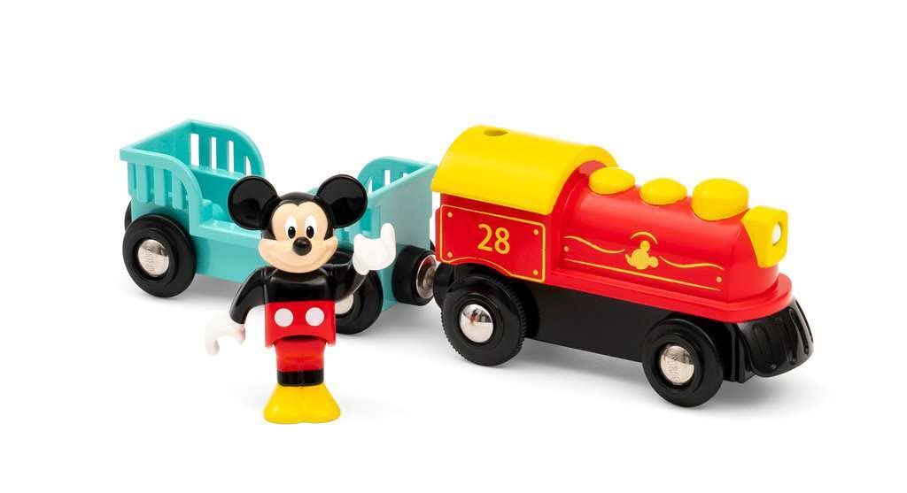 Battery-Powered Mickey Mouse Train Set for Kids – Interactive Toy Train with Lights and Sounds – Perfect for Birthday Gifts, Christmas Presents, and Pretend Play Scenes
