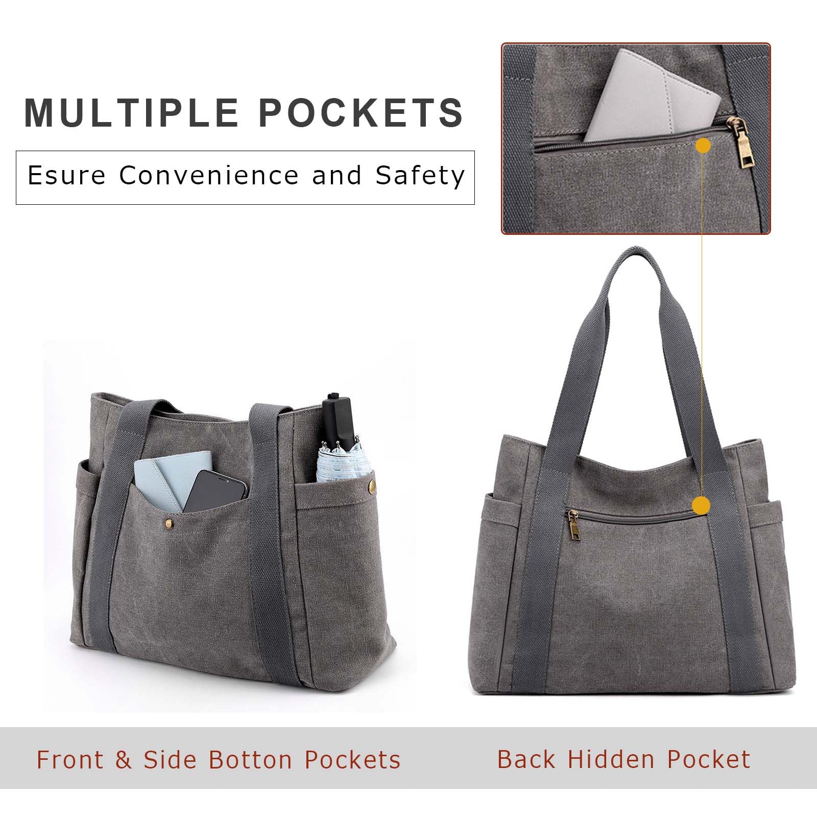 Stylish Canvas Tote Bags for Women - Durable Shoulder Handbag with Top Handle, Perfect for Work, Shopping & Travel | Medium Size Eco-Friendly Purse for Everyday Use