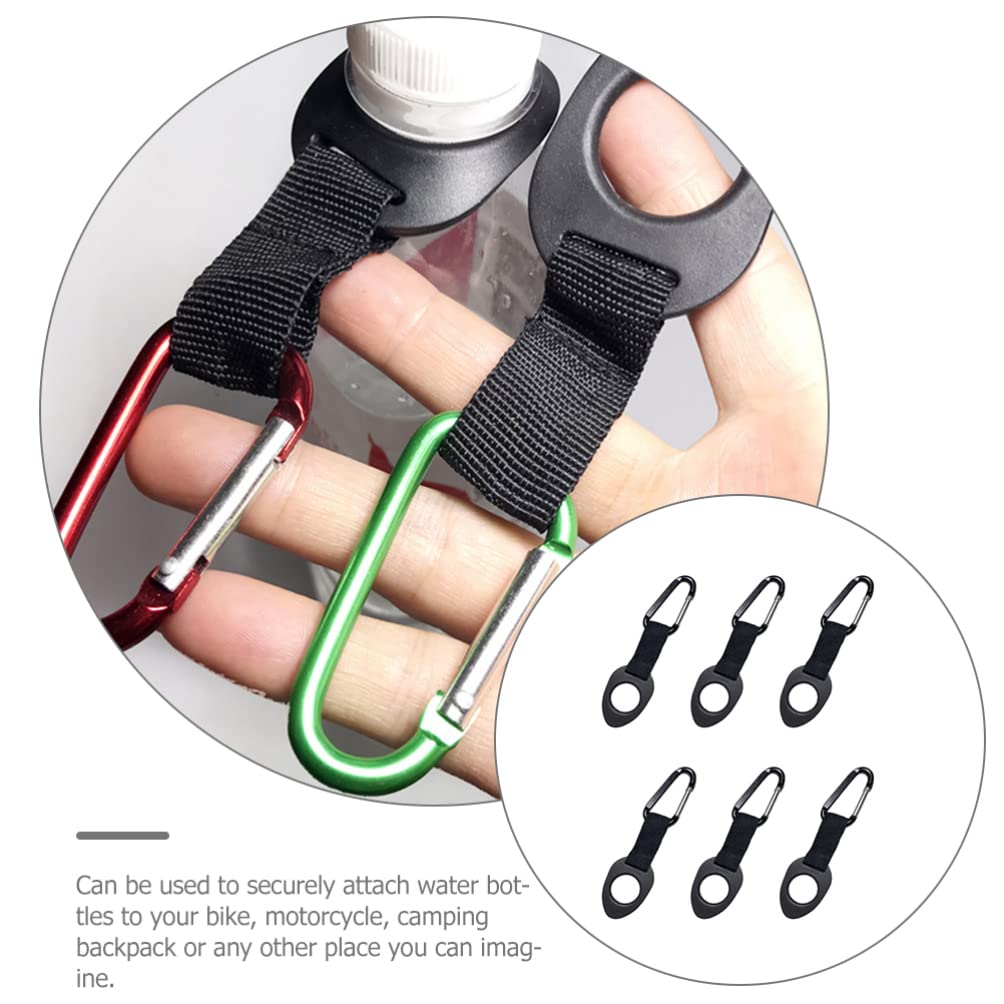 BESPORTBLE 6-Pack Silicone Water Bottle Carabiner Clips - Heavy Duty Bottle Holder for Hiking, Gym, Backpack & Outdoor Activities - Secure Carrying Solution for Hydration Packs, Canteens & Kettles