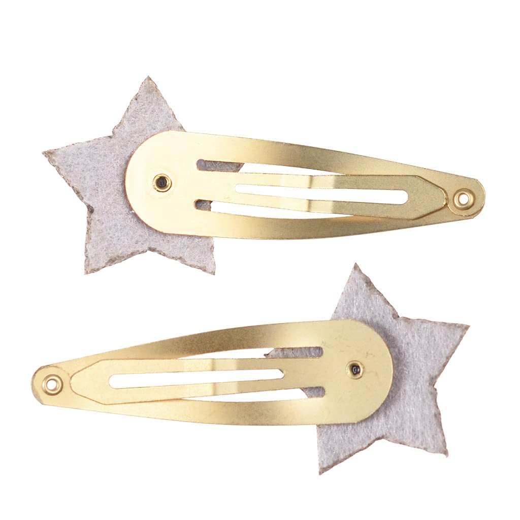 Fairies in the Garden Glitter Star Hair Clips (Set of 2) - Sparkling Hair Accessories for Girls, Kids Birthday Party Favors, Princess Costume & Fantasy Dress Up