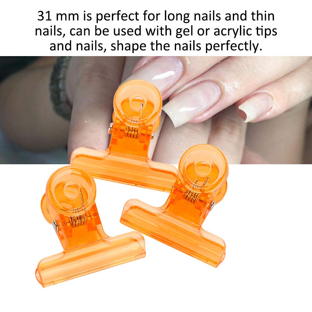 5pcs 4 Colors Curve Nail Extension Clips - Multi-functional Plastic Nail Art Accessories & Shaping Tools for Perfect Nail Fixing (Orange) | DIY Manicure & Salon Professional Use