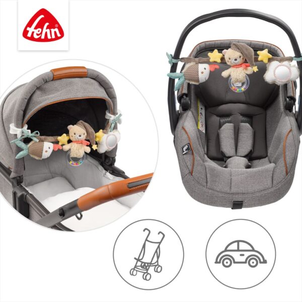 Bruno Bear Activity Play Stroller Chain - Interactive Toy for Babies & Toddlers - Perfect for Strollers, Car Seats & Playtime Fun