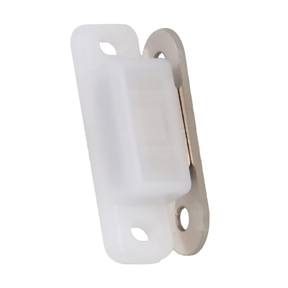 Heavy Duty Magnetic Press Latch - 26mm White Plastic Cabinet Door Catch (10 Pack) for Kitchen, Bathroom, Wardrobe & Closet - Secure Drawer & Cupboard Closures for Home Organization