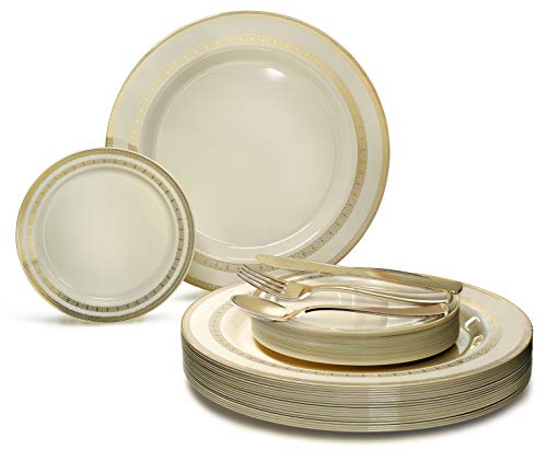 A8. Lace Ivory & Gold, Gold Silverware