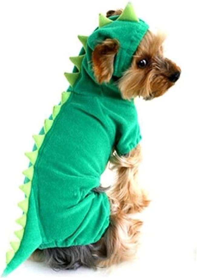 Dinosaur Dog Costume for Halloween - Green Dino Hoodie for Small to Large Dogs | Fun Pet Outfit for Parties & Dress-Up