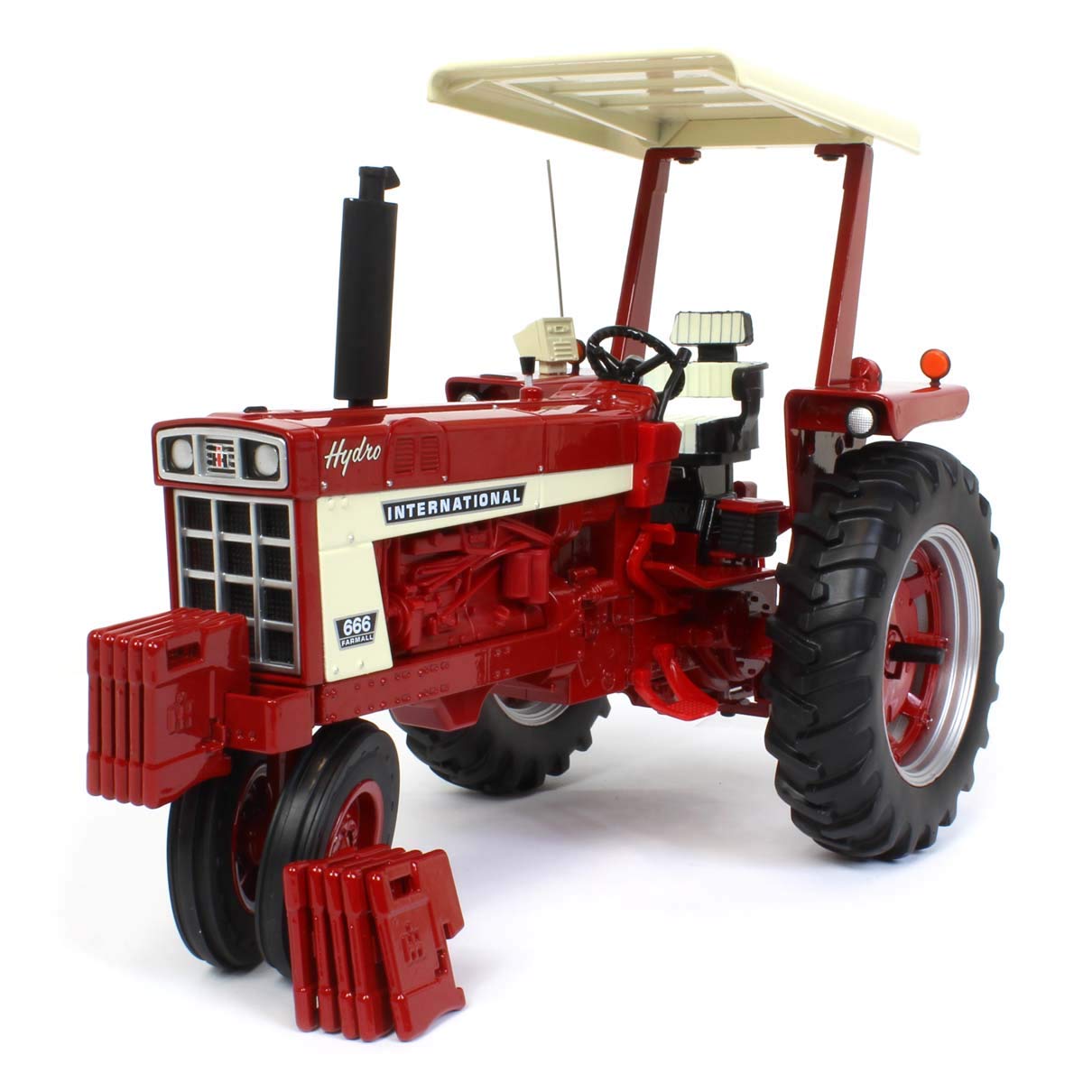 1/16 Scale International Harvester 666 Narrow Tractor with ROPS & Fender Radio - ERTL Prestige Series Diecast Model 44219 - Perfect for Collectors, Farm Displays & Toy Tractor Enthusiasts