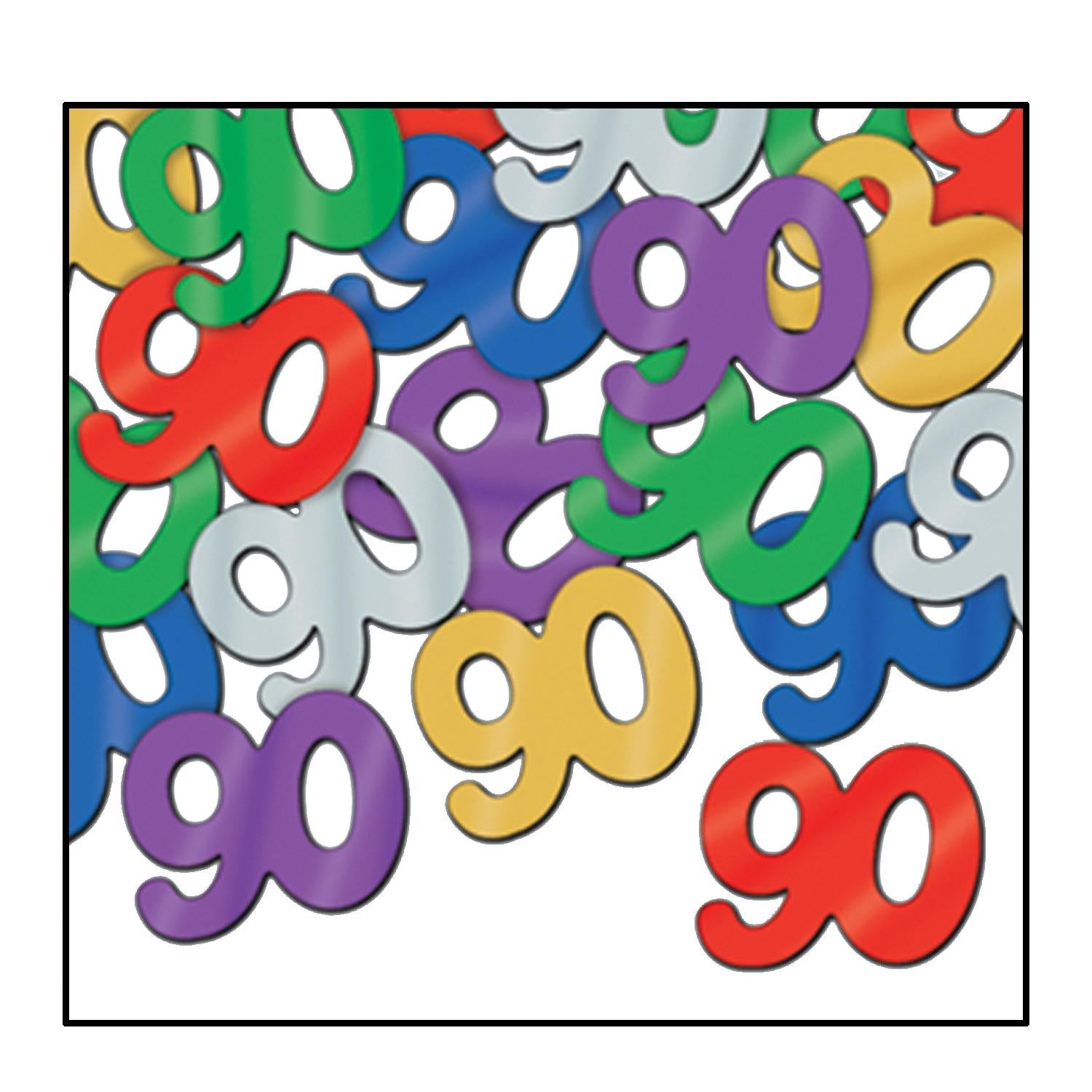 12 Pack Beistle Confetti 90th Birthday Party Silhouettes - Multi-Color (0.5 Oz/Pkg) - Perfect for 90th Birthday Celebrations, Anniversary Parties & Special Events