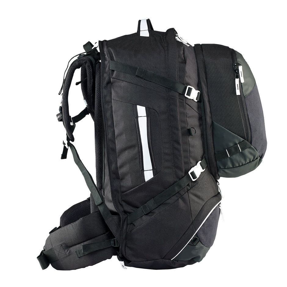 Caribee 6826 75L Travel Backpack with Detachable Day Pack - Black | Durable Hiking & Camping Gear for Outdoor Adventures