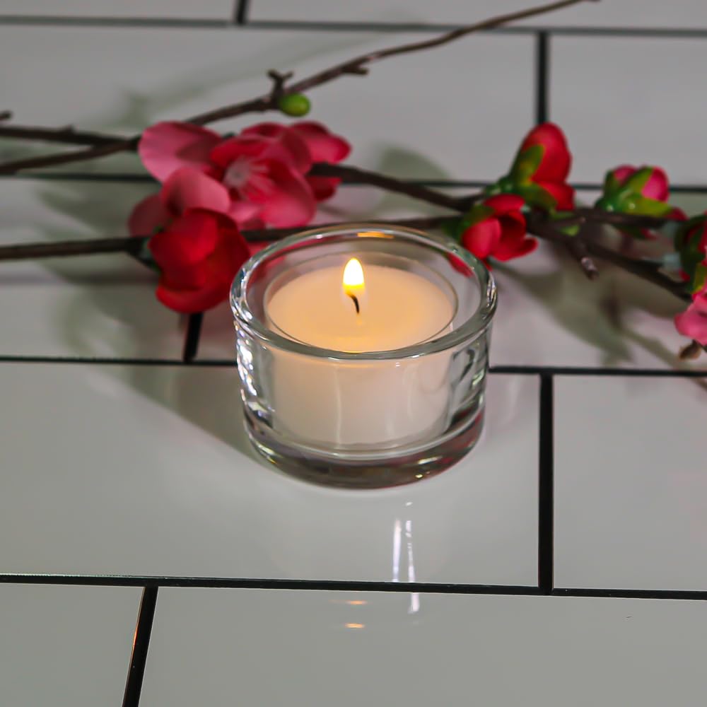 Richland® Unscented White Tealight Candles in Clear Cups - Pack of 500 for Weddings, Parties, Home Decor & Relaxation