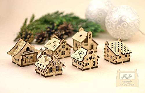 3D Wooden Christmas Village Puzzle - DIY Gingerbread House Building Kit for Kids & Adults, Holiday Tree Ornaments & Home Decor, Perfect for Family Crafting & Seasonal Displays