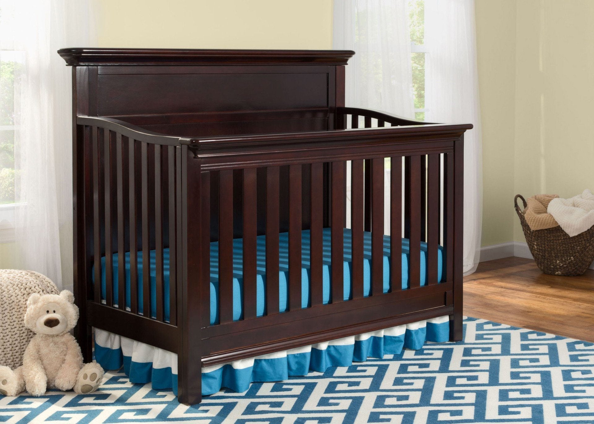 Fairmount 4-in-1 Convertible Baby Crib - Toddler Bed, Daybed & Full-Size Bed - Safe & Stylish Nursery Furniture for Newborns to Teens - Perfect for Bedrooms, Daycare & Guest Rooms