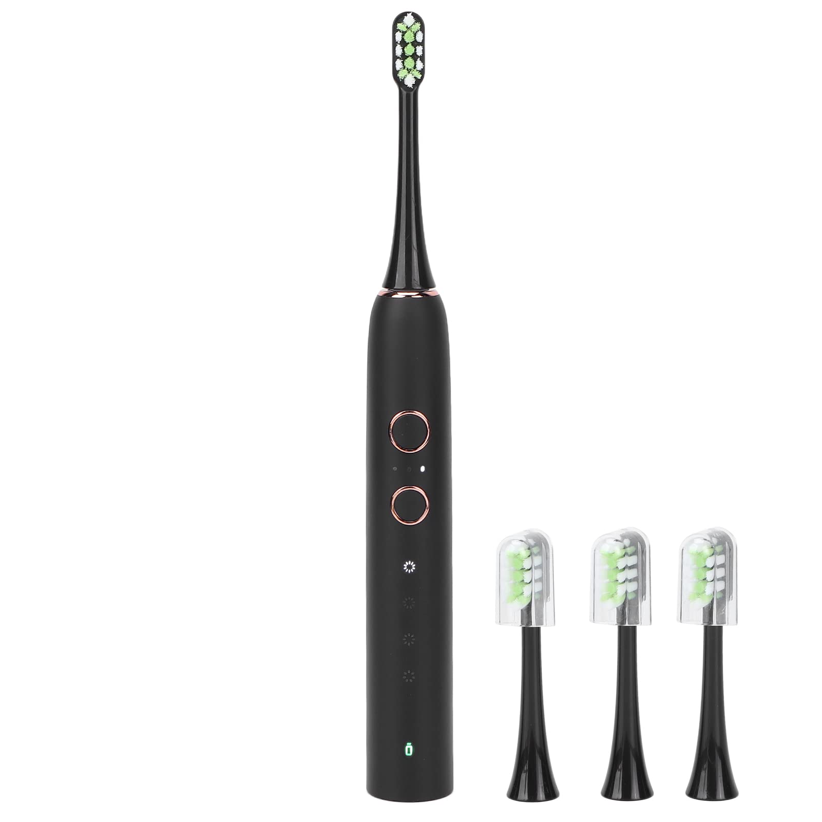 Rechargeable Electric Toothbrush for Adults - IPX7 Waterproof, 4 Replacement Brush Heads, Travel-Friendly Design (Black) | Perfect for Home, Travel & Daily Oral Care