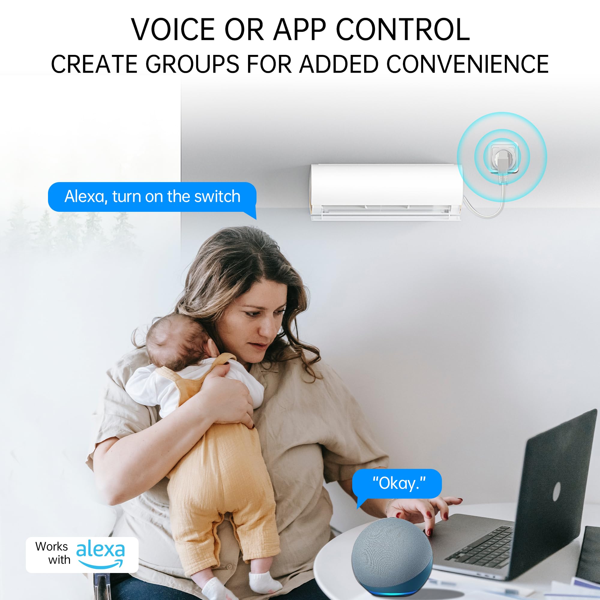 Smart Plug Compatible with Alexa & Google Home - 10A Matter-Enabled Smart Outlet for Home Automation, 2.4G WiFi, App & Voice Control, Works with SmartThings - Perfect for Smart Lighting, Appliances & Energy Monitoring