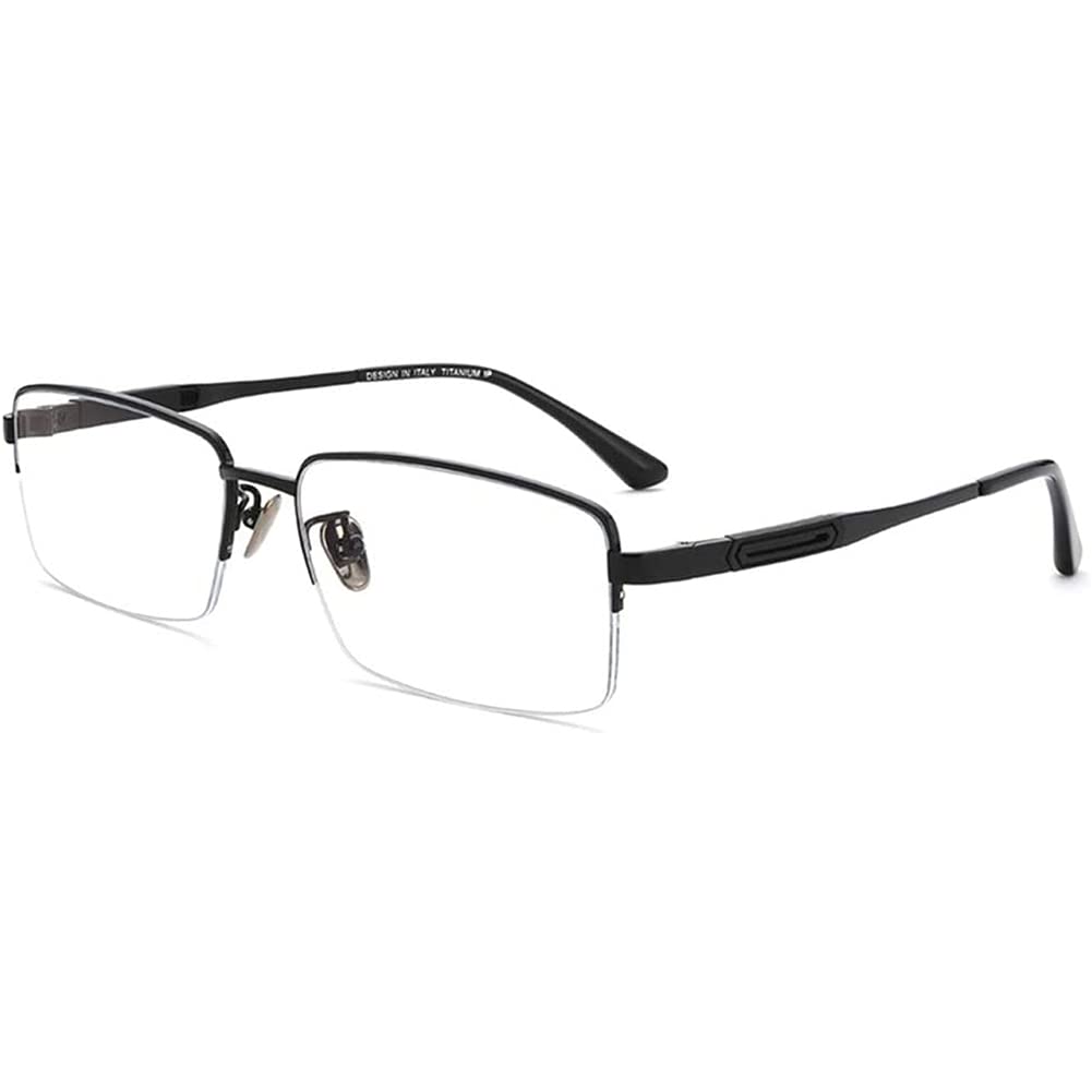 Progressive Multifocal Reading Glasses for Men - Pure Titanium Frame, Anti-Blue Light Computer Glasses - Perfect for Office Work, Screen Time & Reading